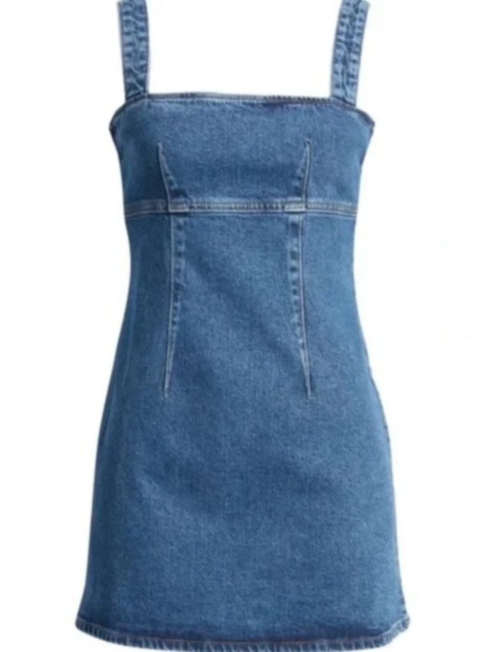 Reformation Lizzie Denim Mini Dress in Anguilla Wash. 8, NWT